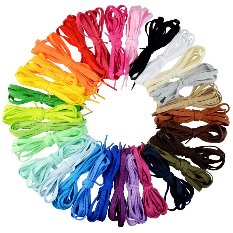 Marrywindix 29 Pairs 47" Flat Colourful Athletic Shoe Laces for Sneakers Skate Shoes Boots Sport Shoes (29 colors) - Image 1